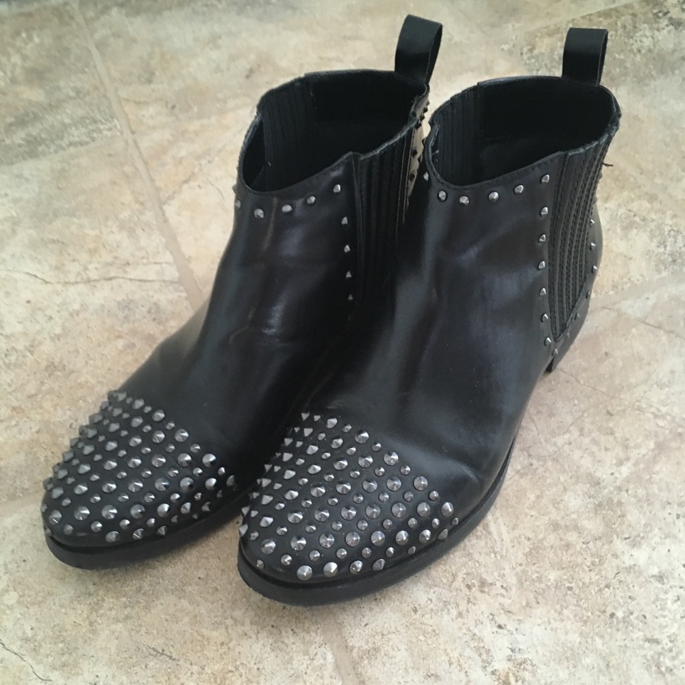 Black Studded Moto Chelsea Boots from Kenneth Cole